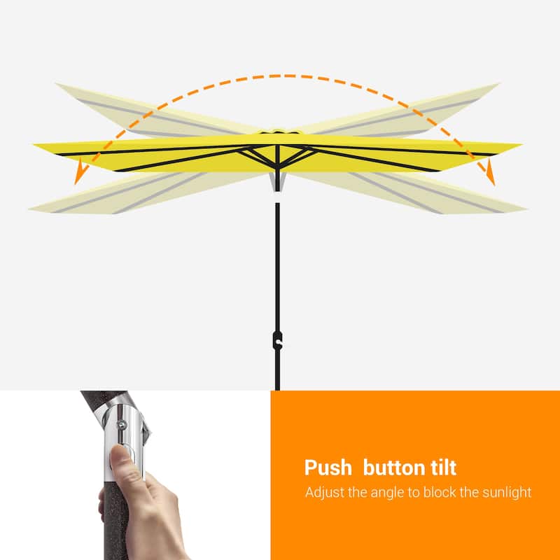 BONOSUKI Patio Rectangular Market Umbrella with Tilt and Crank