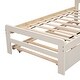 preview thumbnail 12 of 10, Twin Size Platform Bed Simple Wood Bed Frame with Twin Trundle Underneath, Wood Slat Support No Box Spring Needed, White Washed