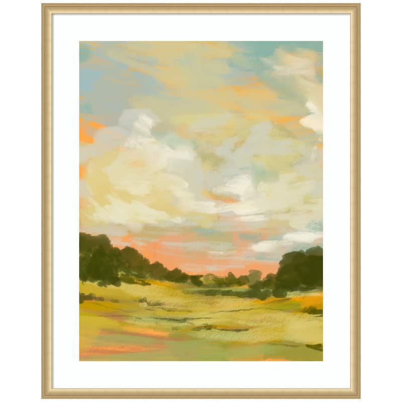 Kate and Laurel Framed Art Landscape 2 by Annie Quigley - 34x42 - Gold