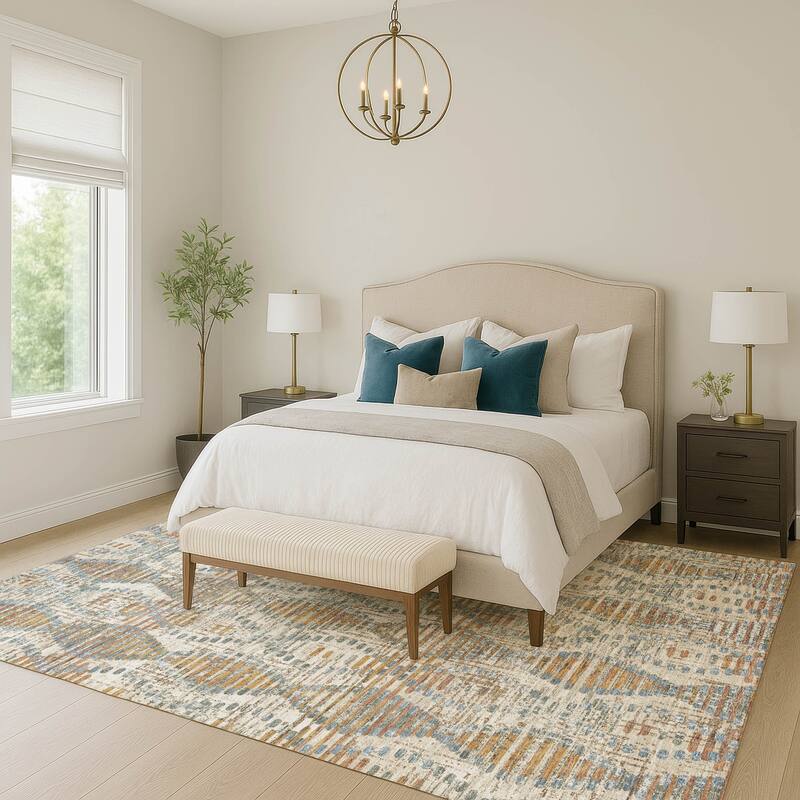 Machine Washable Indoor/ Outdoor Modern Ignacio Chantille Rug