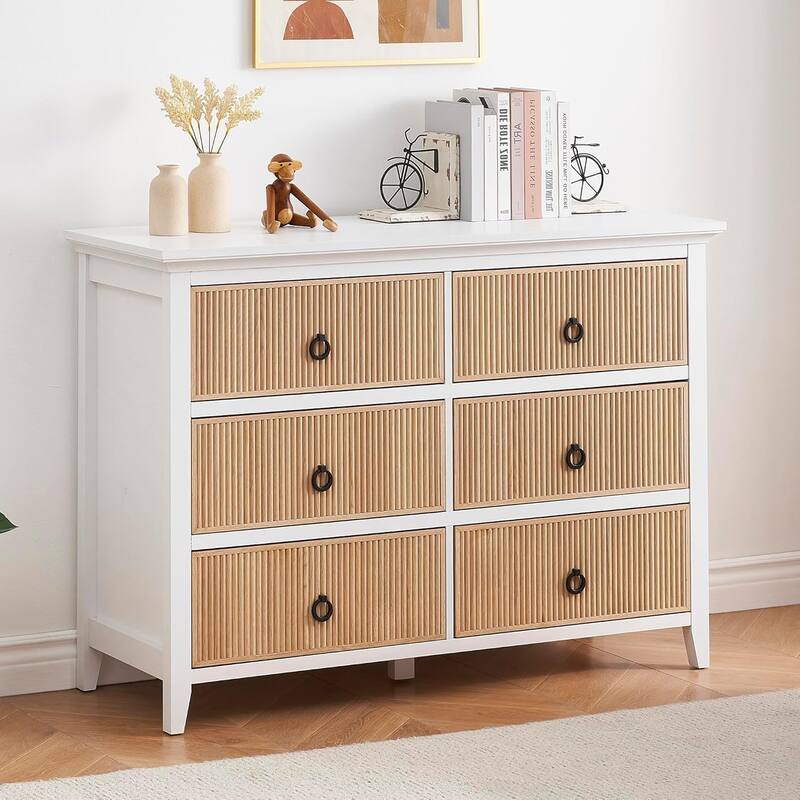 6 Drawer Dresser Storage Cabinet with Large Drawer