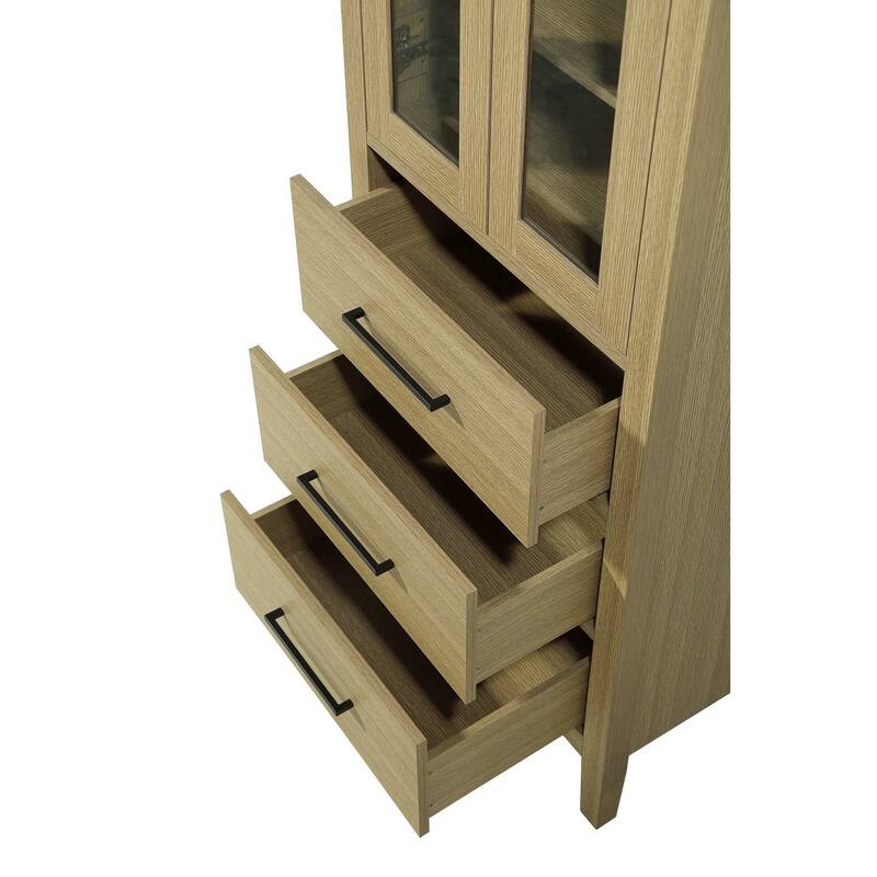 Laura 16-28 Inch Bath Storage Glass Cabinet