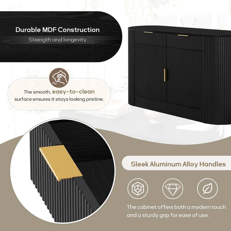 55.1" Modern Storage Cabinet - 2 Doors & 2 Drawers