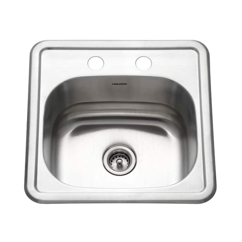 Houzer 1515-6BS-C Hospitality 15" Drop In Single Basin Stainless Steel