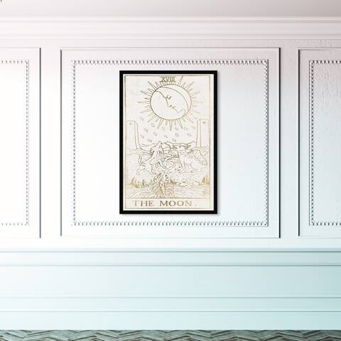 Oliver Gal 'The Moon Tarot Luxe' Spiritual and Religious Framed Wall Art Prints Astrology - White, Gold