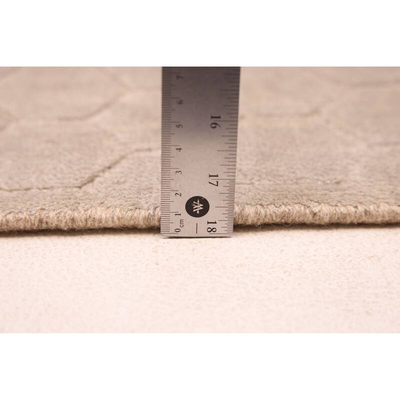 ECARPETGALLERY Hand Loomed Elysian Light Khaki Viscose Rug - 7'11 x 9'10