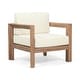 preview thumbnail 11 of 15, Genser Outdoor Wooden Club Chairs with Cushions by Christopher Knight Home