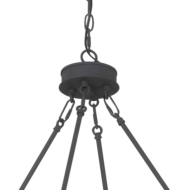 Acroma 12-light 41In Farmhouse Black Geometric Wheel Chandelier