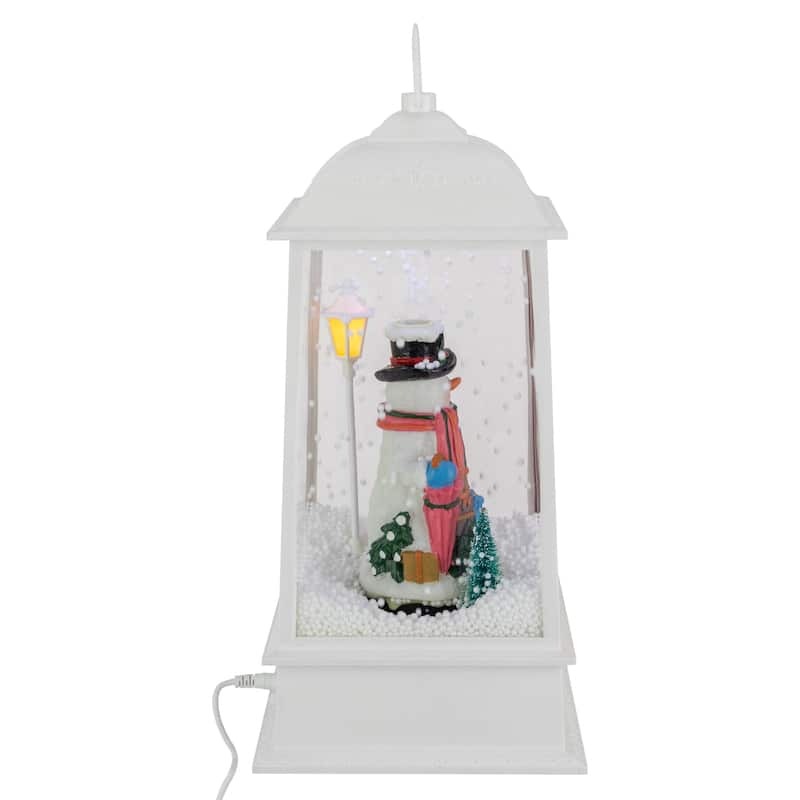 13.5" LED Lighted Musical Snowing Snowman Christmas Lantern
