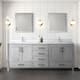 Jacques 80 in. W x 22 in. D Distressed Grey Double Bath Vanity, White Quartz Top, Faucet Set, and 30 in. Mirrors - Grey - Distressed - Double Vanities
