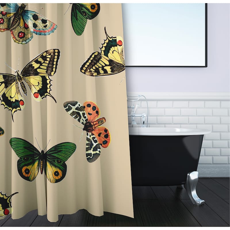 71 x 74-inch Butterflies Animal Print Print Print Shower Curtain