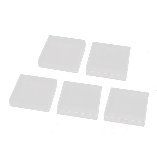 5Pcs Transparent Storage Case Hard Plastic Battery Organizer for R6 AA Batteries