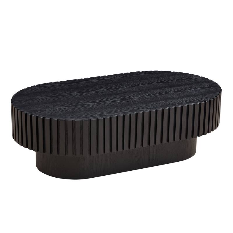 GDF Studio - Montville Modern Oval Wood Drum Coffee Table