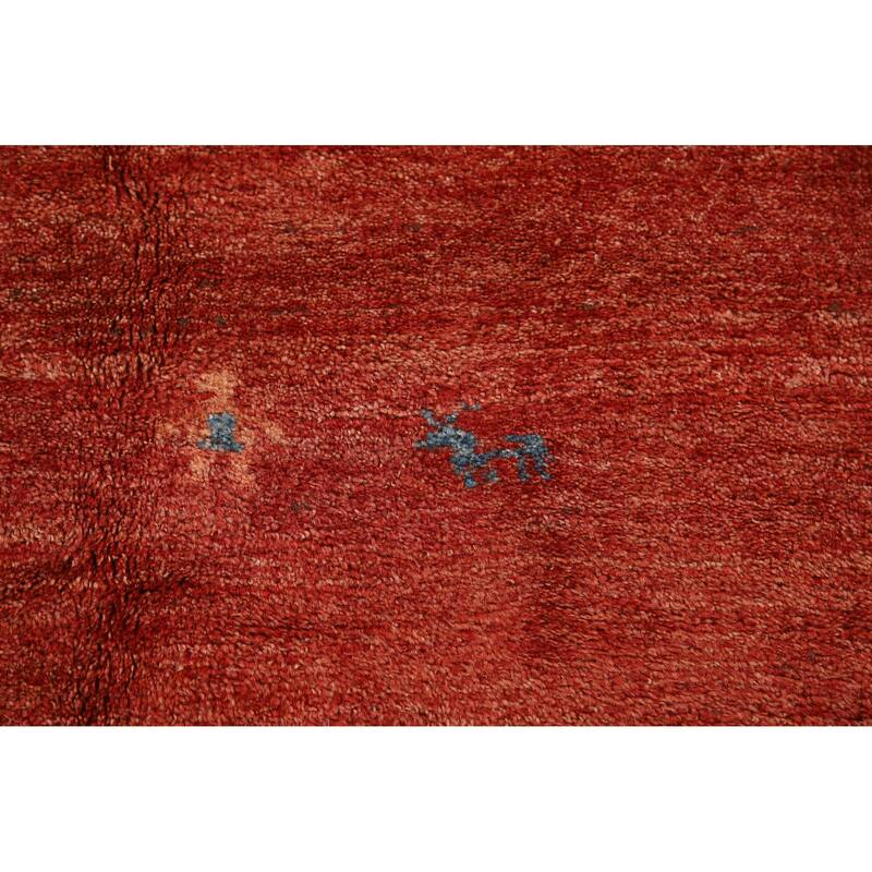 Tribal Gabbeh Persian Rug Handmade Wool Carpet - 5'8"x 7'4"