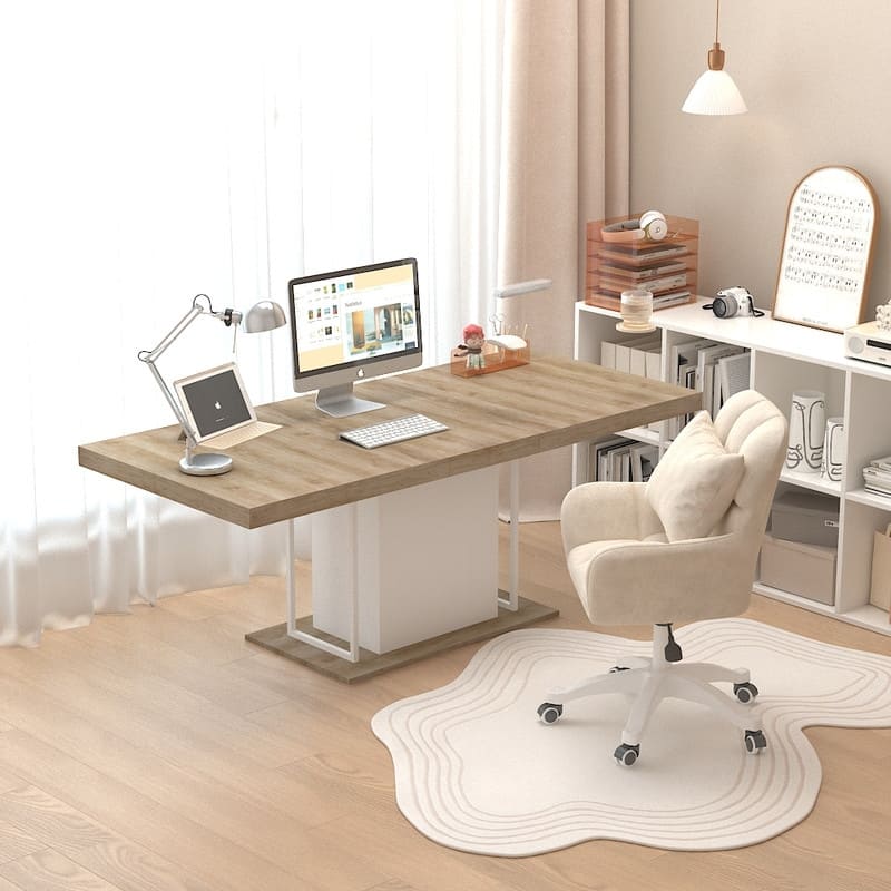 Rectangle extendable dining table for 6-10 people aged effect wood