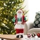 preview thumbnail 6 of 92, Glitzhome 18"H Faux Fur Christmas Santa Figurines with Porcelain Face Chef Santa - 18"H