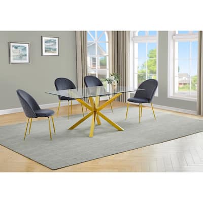 Best Quality Furniture Contemporary Glass 5-pc Dining Set