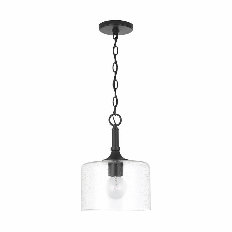 Carter 1-light Hanging Pendant w/ Clear Seeded Glass