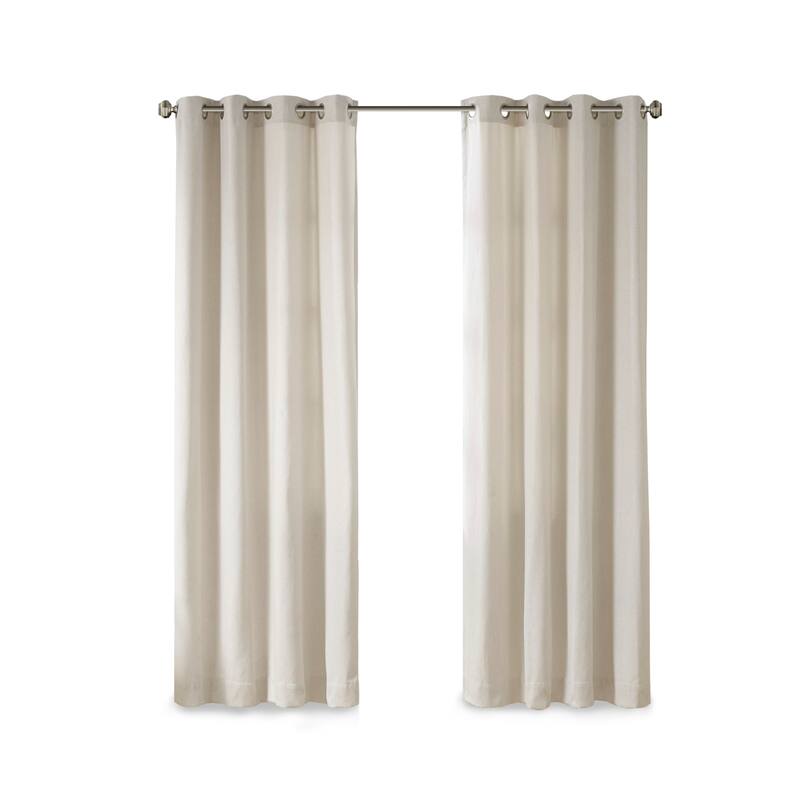 Madison Park Oslow Solid Piece Dyed Grommet Top Single Curtain Panel