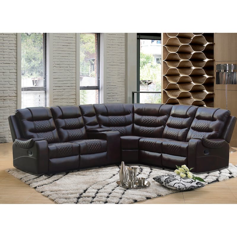 Mirabell 5-piece Faux Leather Reclining Sectional with console