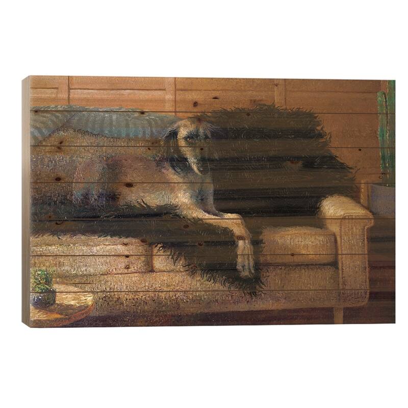 Madam Saluki Print On Wood by Iris Scott - Multi-Color - 18x26x1.5