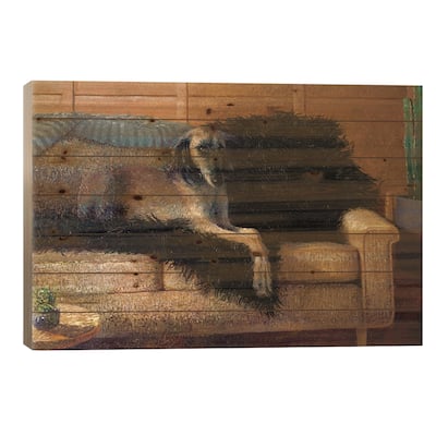 Madam Saluki Print On Wood by Iris Scott - Multi-Color