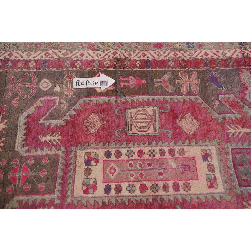 Meshkin Persian Vintage Runner Rug Hand-knotted Wool Carpet - 4'4" x 10'3"
