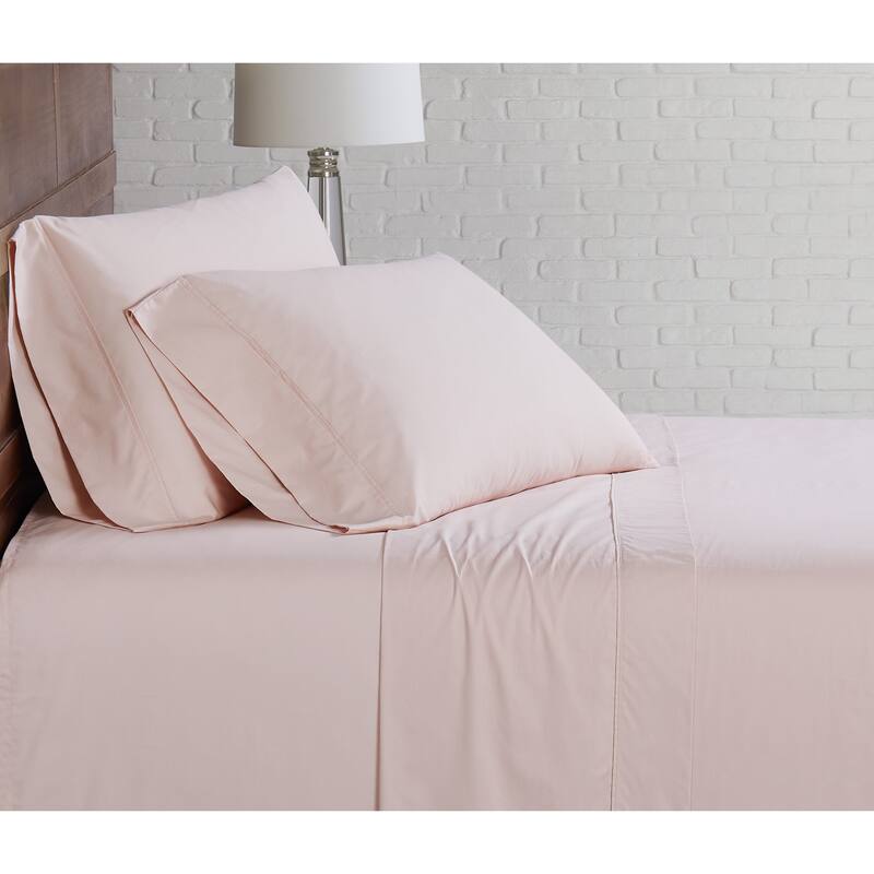 Brooklyn Loom Solid Cotton Percale Bed Sheet Set