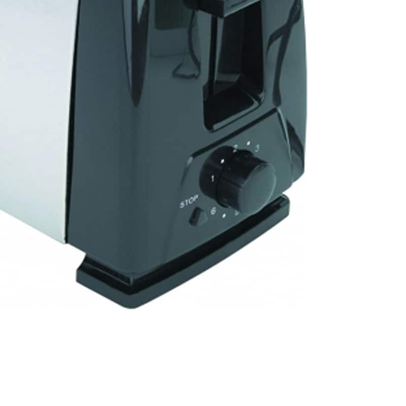 Brentwood 2-SLICE TOASTER (STAINLESS STEEL AND BLACK) - 10.2" x 6.8" x 5.6"