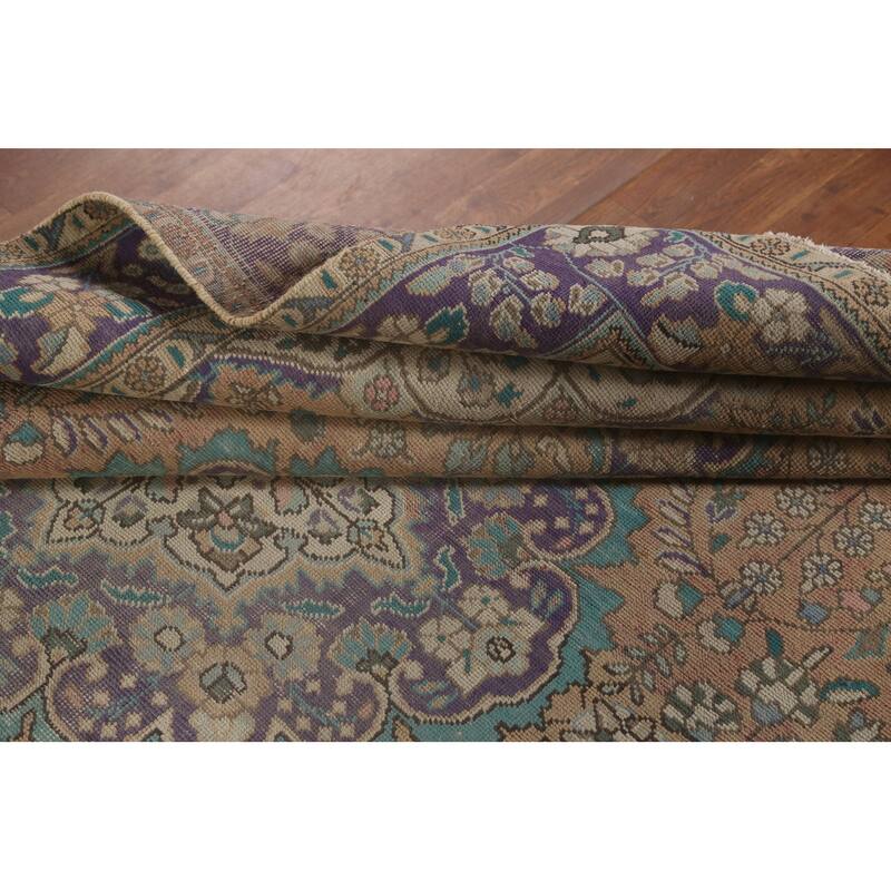 Tabriz Persian Vintage Area Rug Handmade Bedroom Wool Carpet - 6'6"x 9'8"