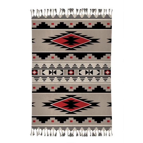CHEROKEE RED Beach Blanket with Tassels By Marina Gutierrez 38 x