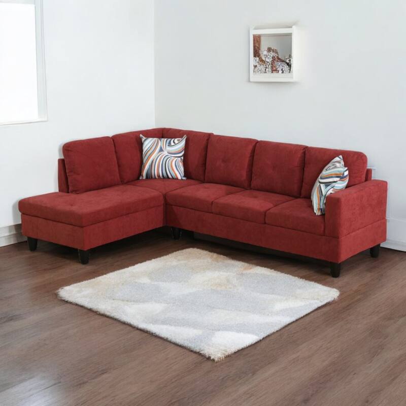 KISRAIS 97" Wide 2-Piece Upholstered Sectional Sofa Set for Small Space