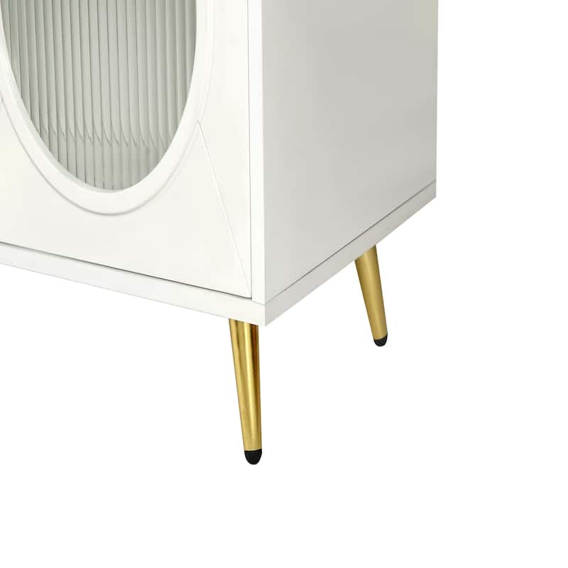 Wood Buffets Storage Cabinet with Adjustable Shelves