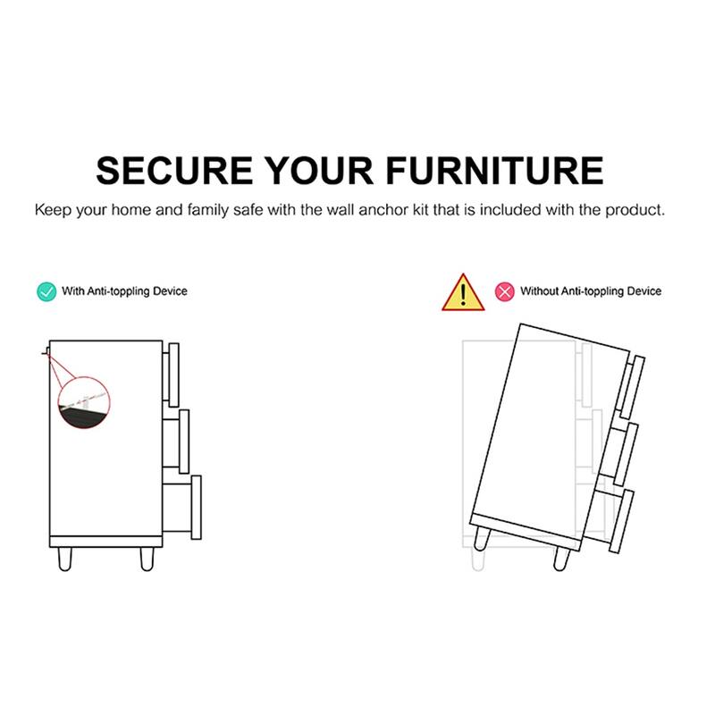 MDF Drawer Cabinet with Anti Tipping Kit