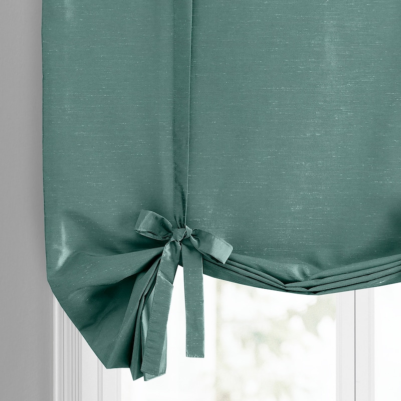 Exclusive Fabrics Vintage Textured Faux Dupioni Silk Tie-Up Window Shade (1 Panel)
