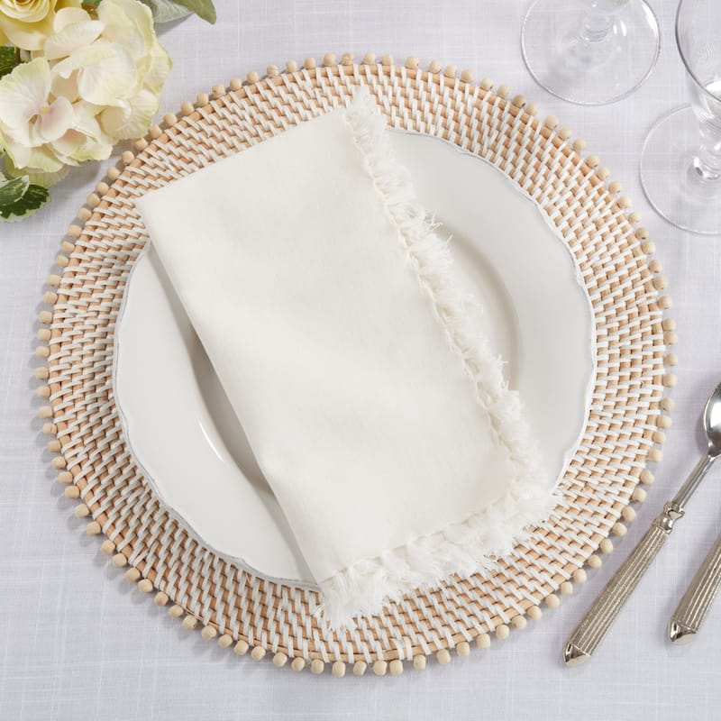 Fringed Design Napkins (set of 4)
