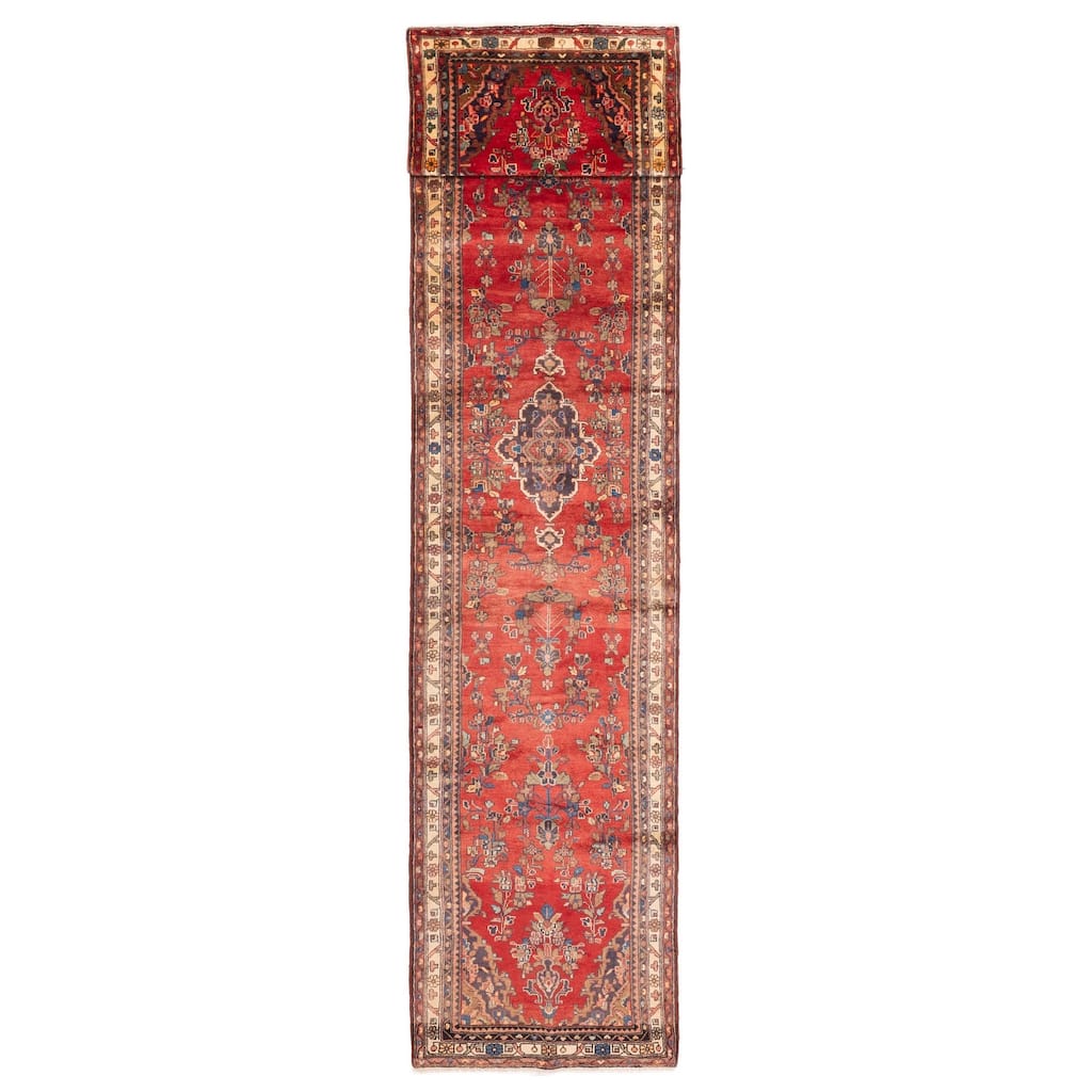 ECARPETGALLERY Hand-knotted Andelz Red Wool Rug - 3'8 x 16'10
