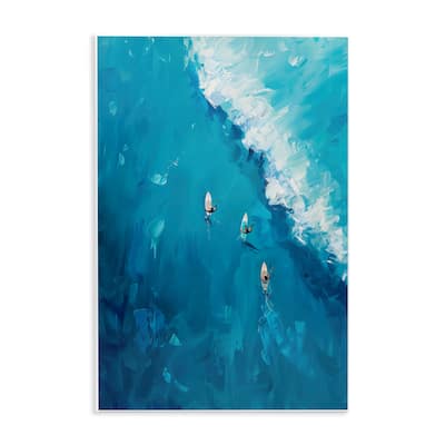 Stupell Aerial Surfers Approaching Wave Wall Plaque Art Design By LSR Design Studio