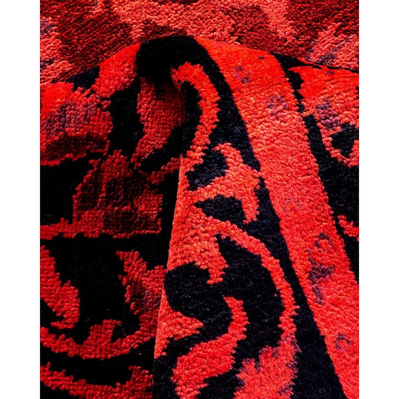 Overton Hand Knotted Wool Vintage Inspired Modern Contemporary Overdyed Pink Square Area Rug - 10' 1" x 10' 10"