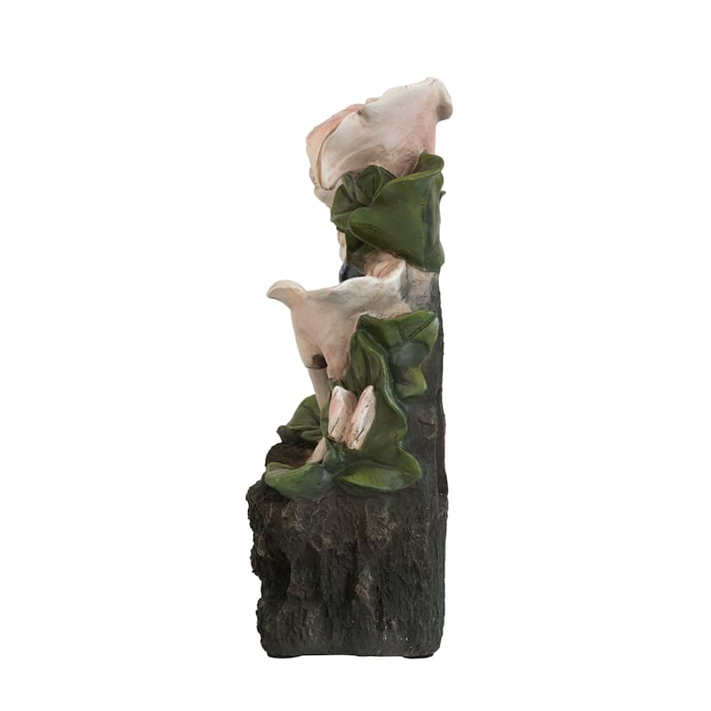 Decorative 3 Tier Tabletop Water Fountain with Fairy and LED Light