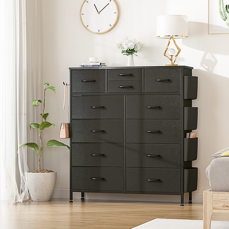 12 Drawer Dresser Fabric Tall Dressers for Bedroom Chest of Drawers