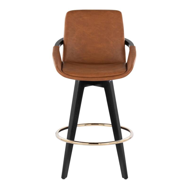 Carson Carrington Pugo Fixed-Height Counter Stool with Black Wood Base (Set of 2)