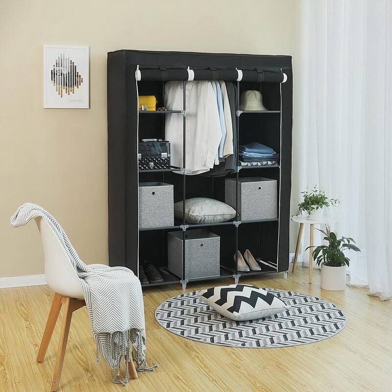4 Tiers 10 Cube Clothes Organizer Clothes Wardrobe Waterproof Fabric Storage Closet