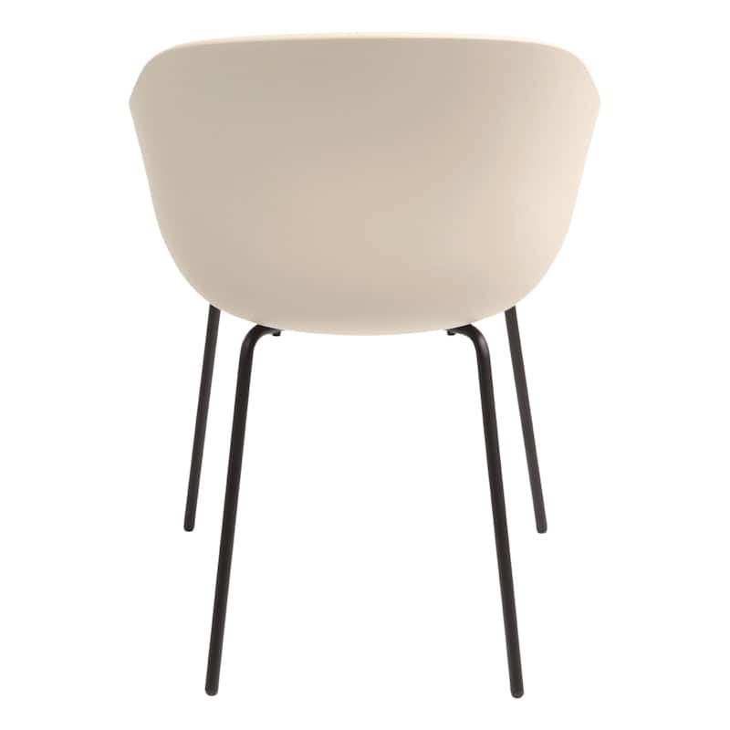 Furnish Theory Curve-K ML Indoor/Outdoor Dining Armchairs Arm Chairs w Polypropylene Shell & Powder-Coated Steel Legs (Set of 2)