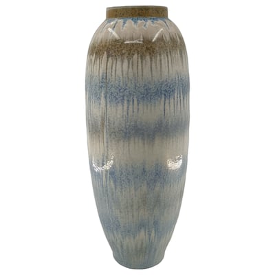 Modern Stoneware Ceramic Decorative Vase with Unique Twisted Design