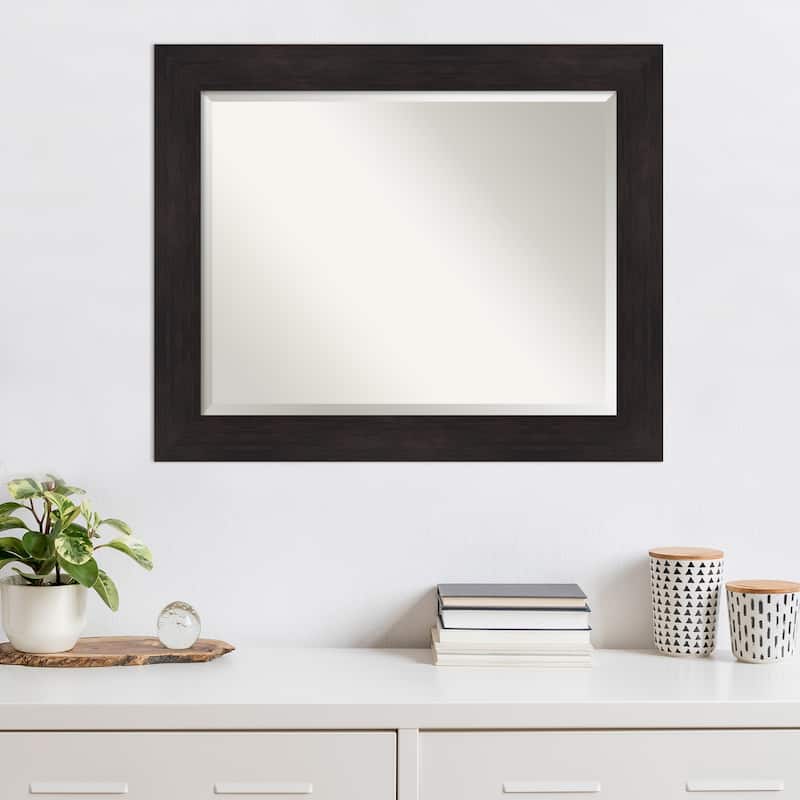 Beveled Wall Mirror - Furniture Espresso Frame - Furniture Espresso