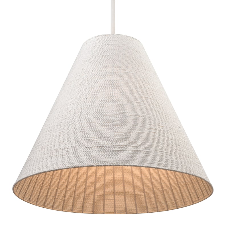 Elk Home Sophie White Coral Finish With White Paper Rope Shade Pendant