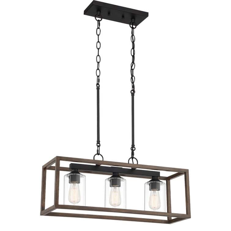 Allegray 3-light Modern Farmhouse Rectangle Chandelier Kitchen Island Pendant with UL Certified