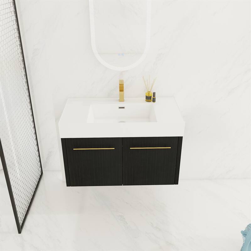 Wall-Mounted Bathroom Vanity with Sink - 36 Inch