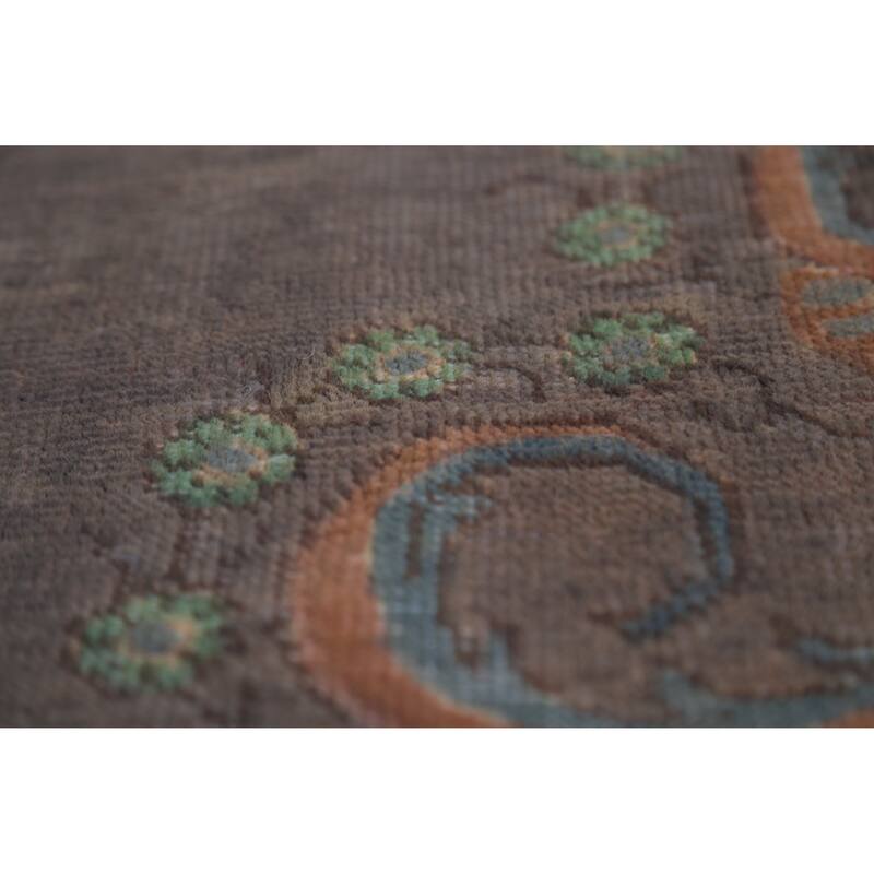 Gray Tabriz Persian Vintage Area Rug Hand-Knotted Wool Carpet - 9'10"x 12'0"